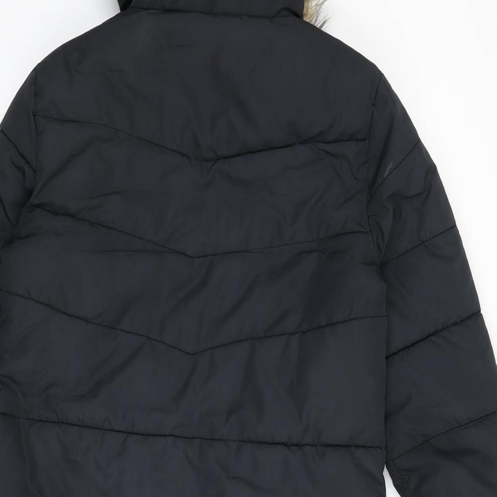 Dorothy Perkins Womens Black Parka Coat Size 8 Zip