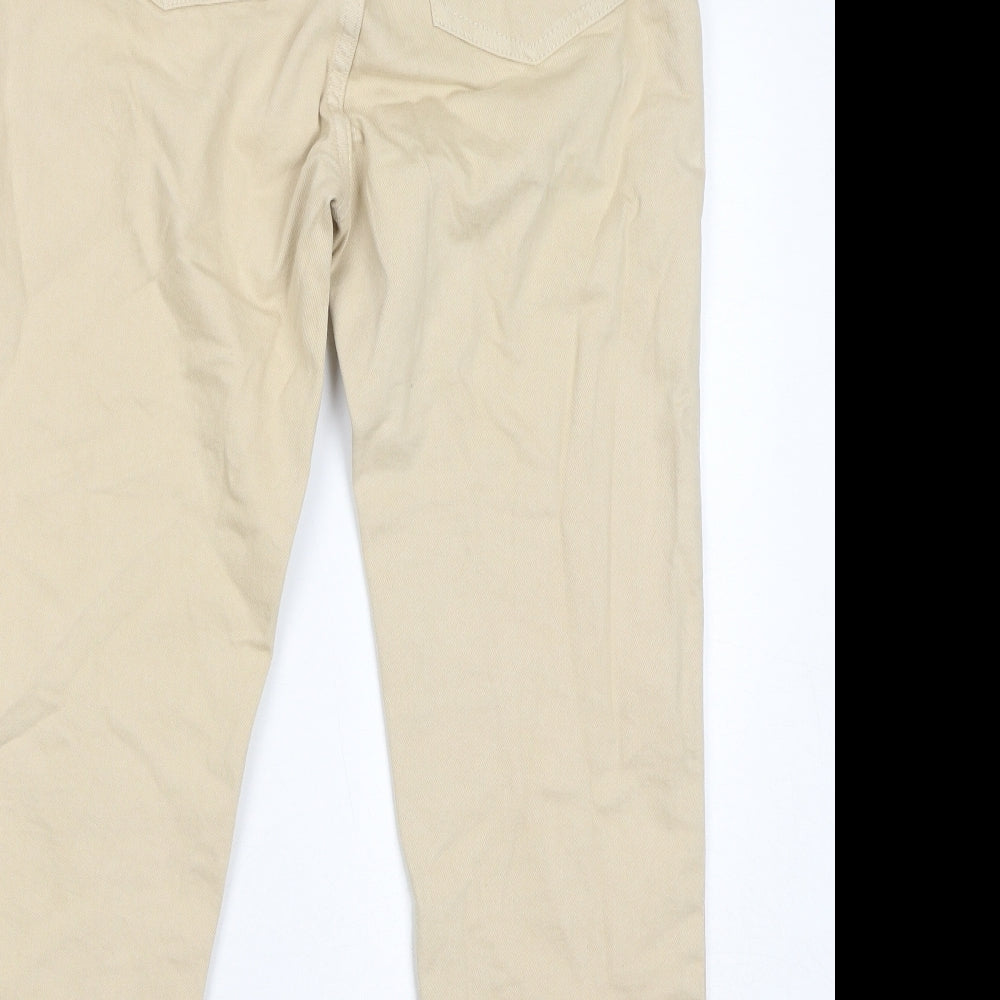 H&M Womens Beige Cotton Skinny Jeans Size 6 L26 in Regular Zip