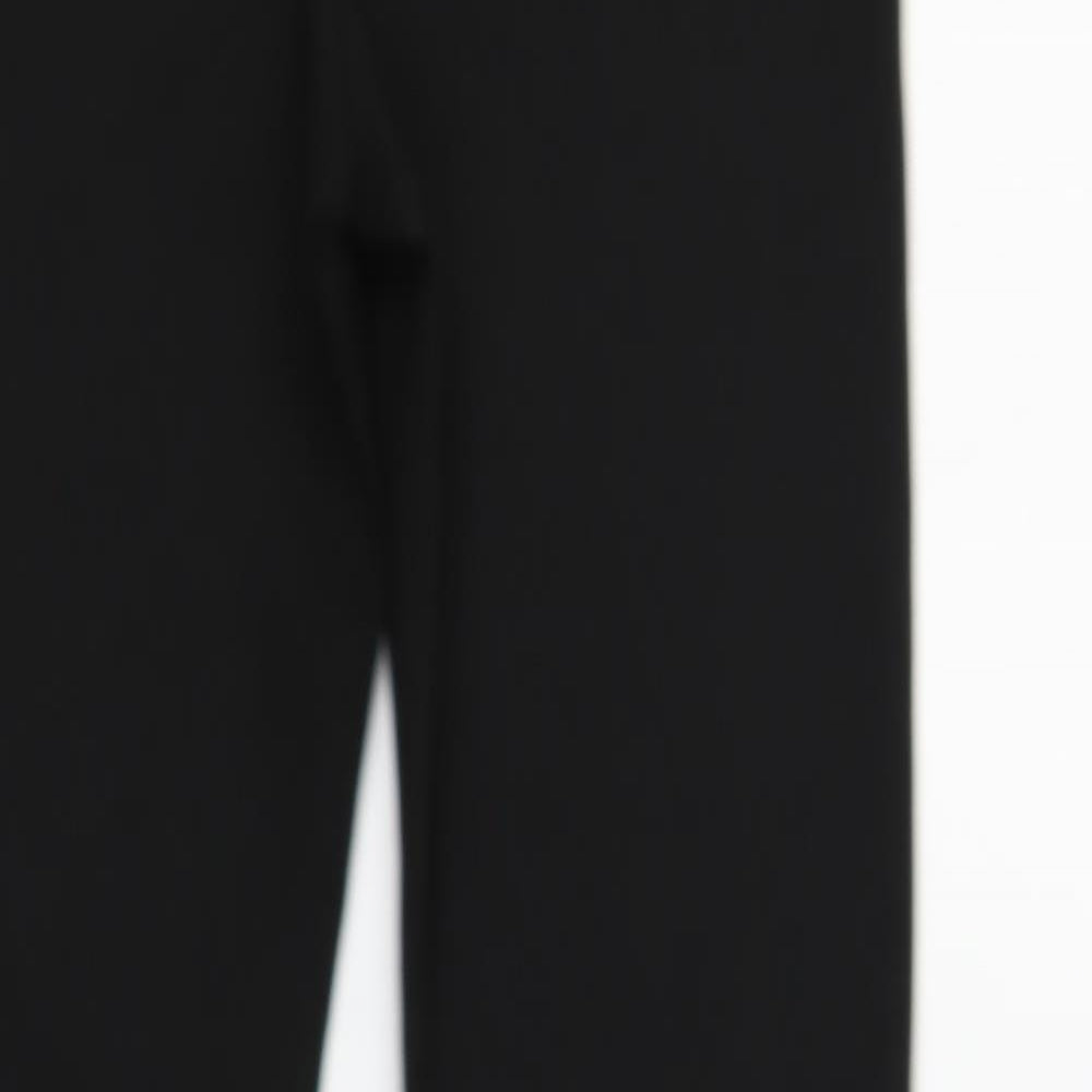 H&M Womens Black Polyester Trousers Size XS L28 in Regular Zip