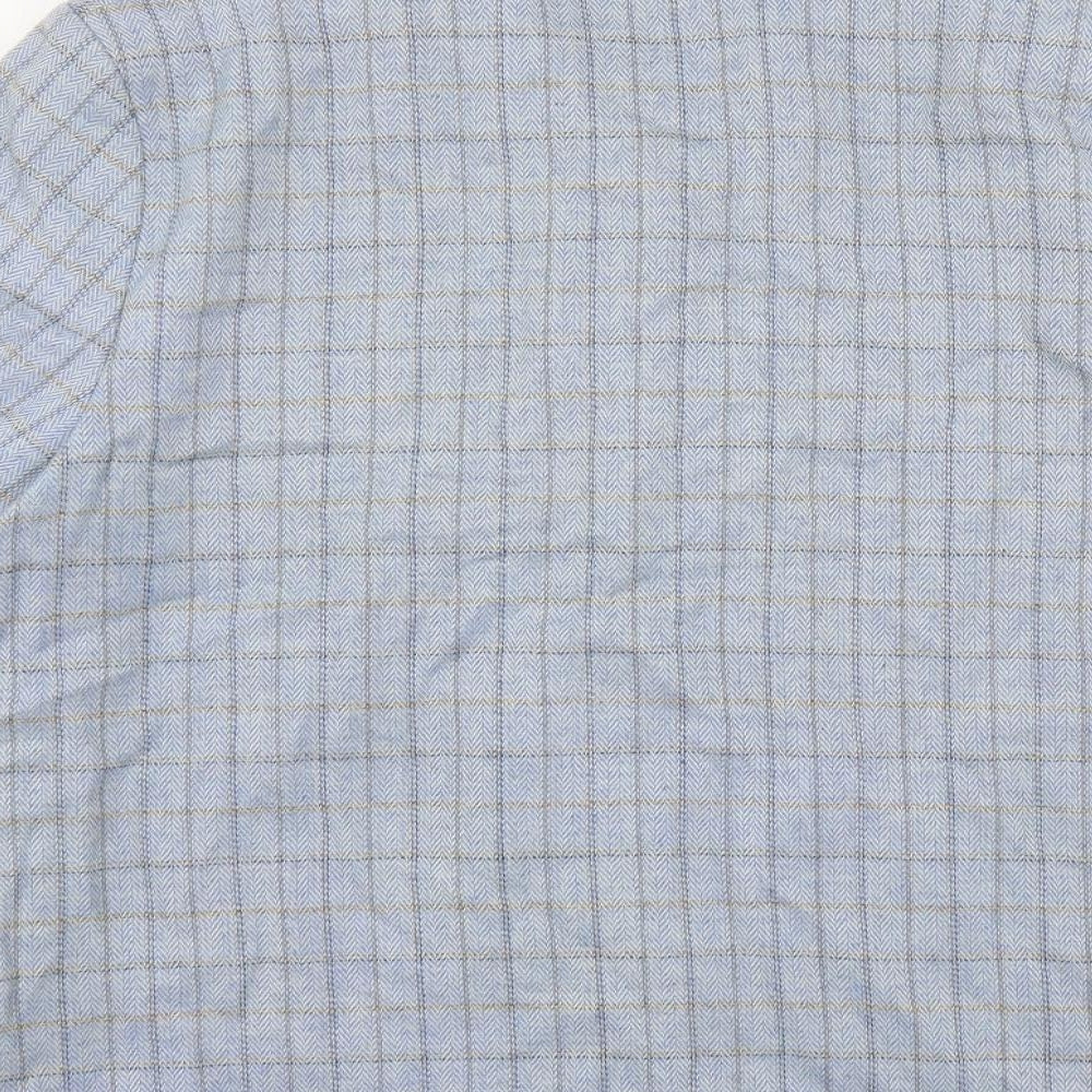 Equorian Womens Blue Plaid Jacket Blazer Size 20 Button