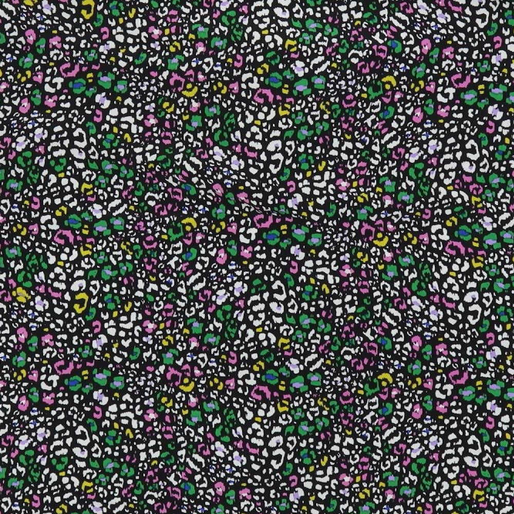 Topshop Womens Multicoloured Animal Print Polyester Basic Button-Up Size 10 Collared