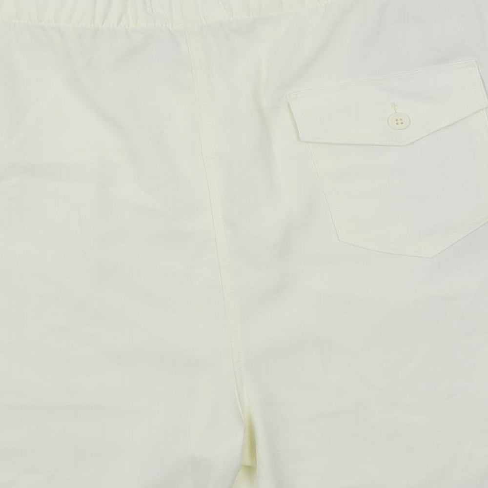 Marks & Spencer Womens Ivory Polyester Basic Shorts Size 24 L5 in Regular - Elastic Waist