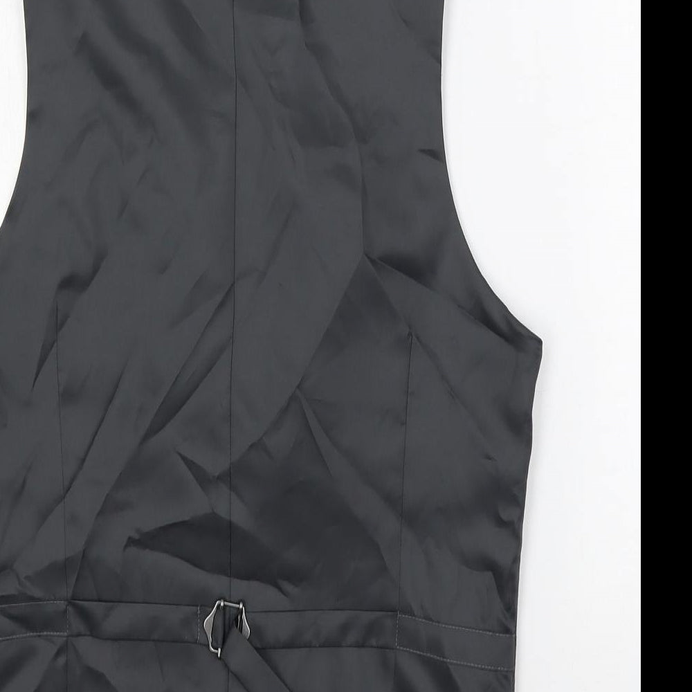 Marks & Spencer Mens Grey Polyester Jacket Suit Waistcoat Size 34 Regular