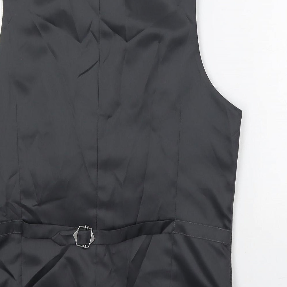 Marks & Spencer Mens Grey Polyester Jacket Suit Waistcoat Size 34 Regular