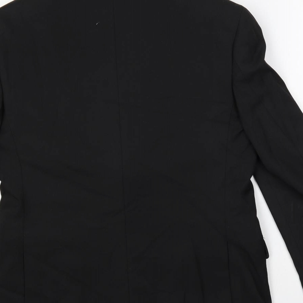 Marks & Spencer Mens Black Polyester Jacket Suit Jacket Size 36 Regular