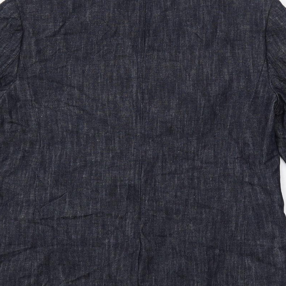 Marks & Spencer Womens Blue Jacket Blazer Size 8 Button