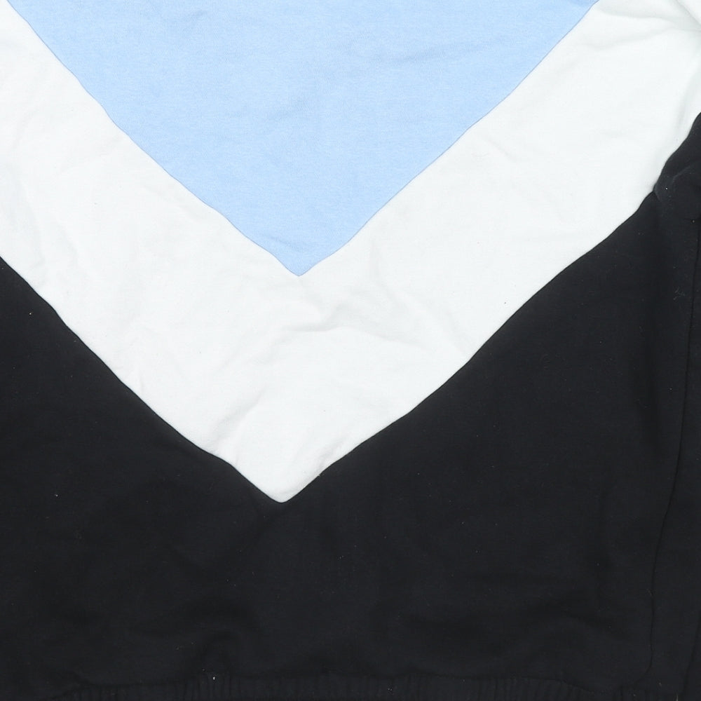 Marks & Spencer Womens Black Cotton Pullover Sweatshirt Size L Pullover - Colourblock Pattern