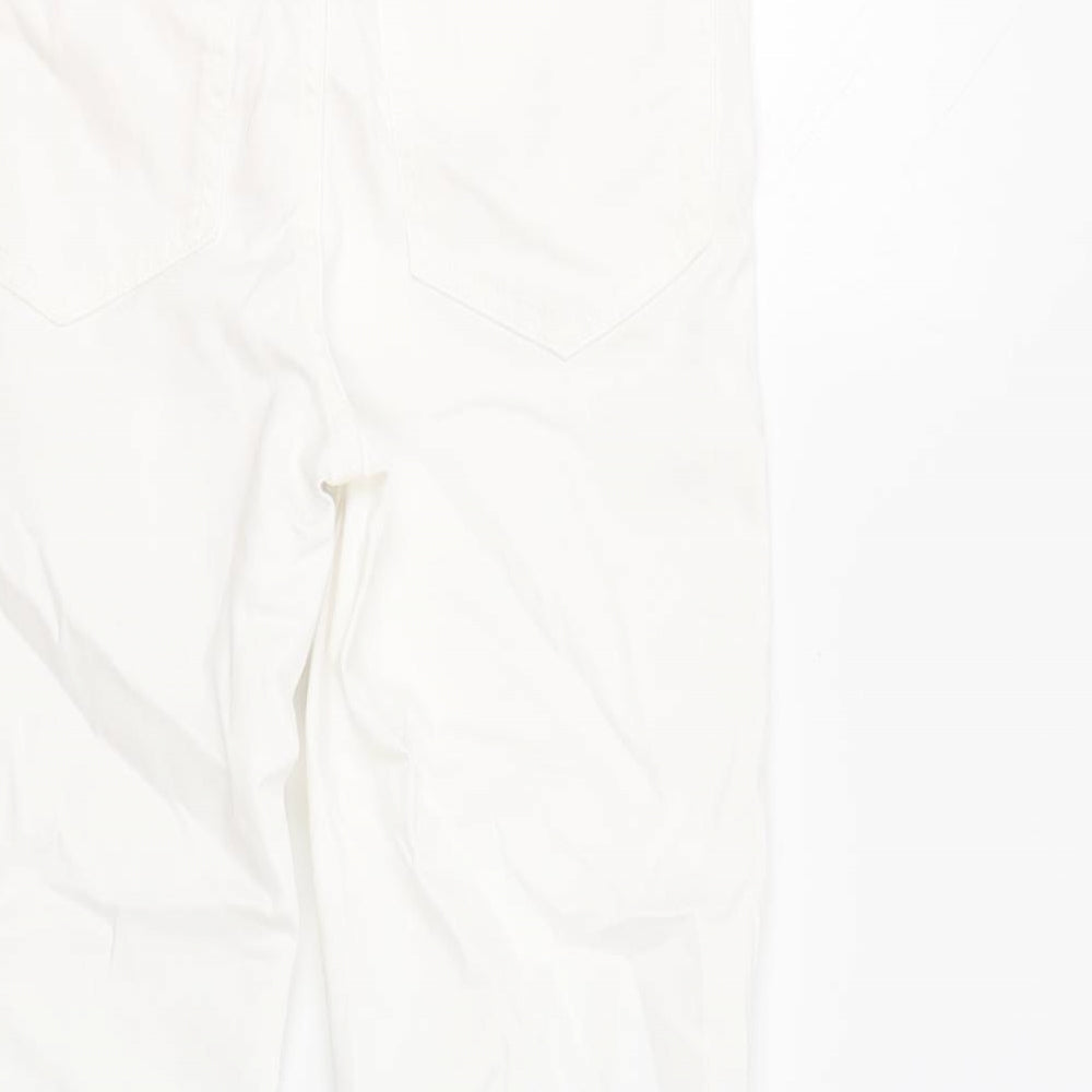 Marks & Spencer Womens White Cotton Skinny Jeans Size 6 L21 in Regular Button