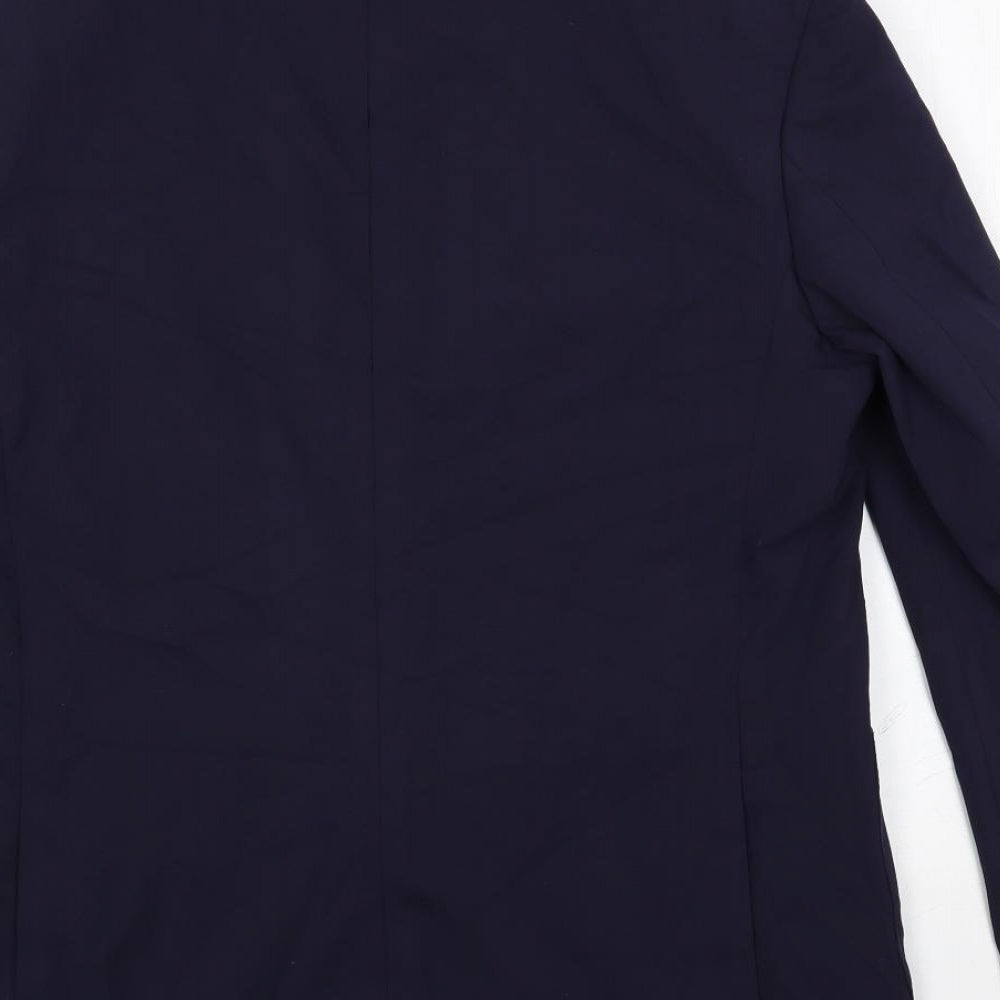 Marks & Spencer Mens Blue Polyamide Jacket Suit Jacket Size 42 Regular