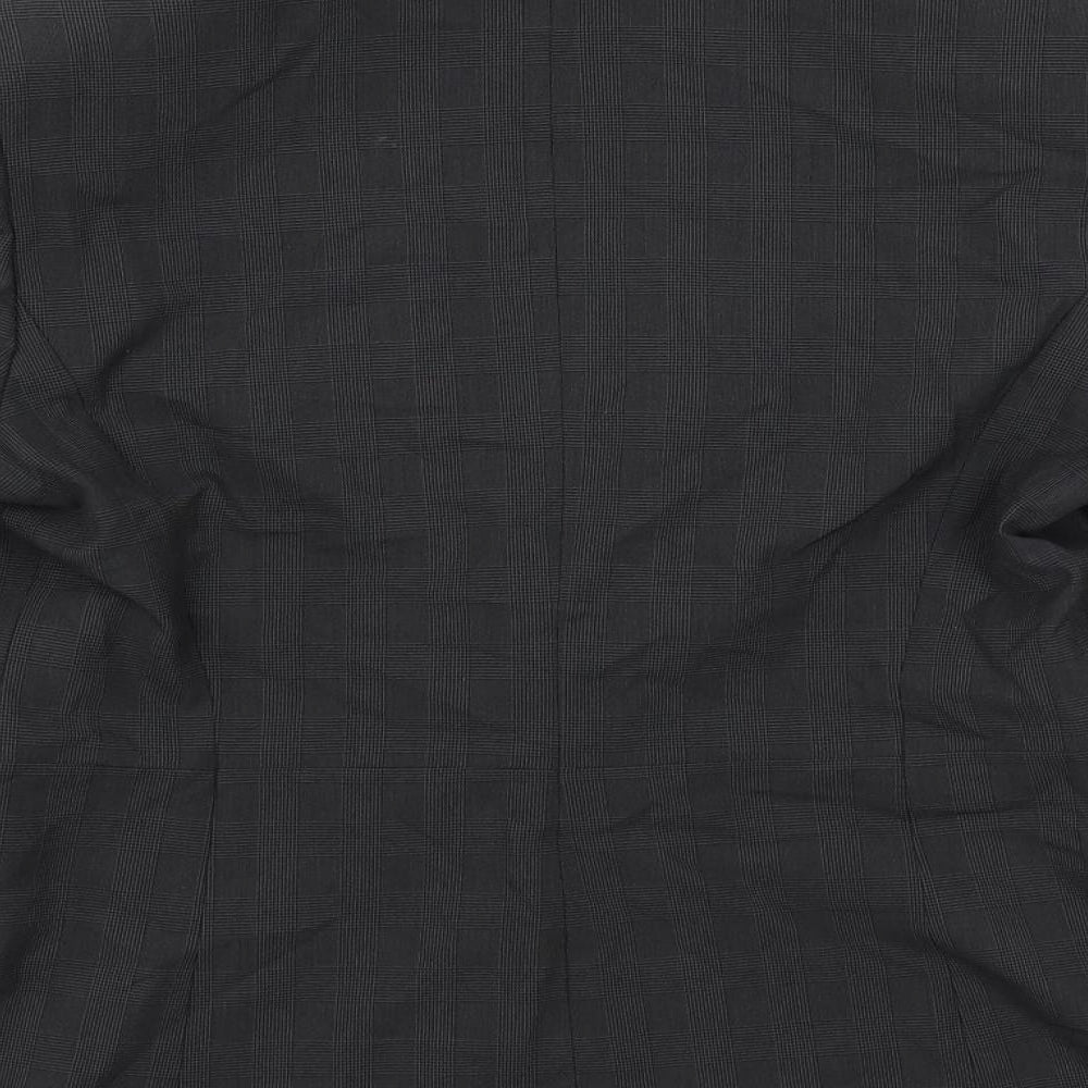 NEXT Womens Grey Plaid Jacket Blazer Size 14 Button