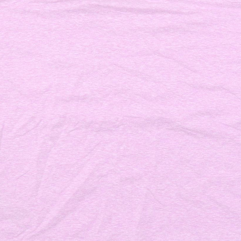 Marks & Spencer Girls Pink Polyester Pullover T-Shirt Size 9-10 Years Crew Neck Pullover - Tie Front Detail