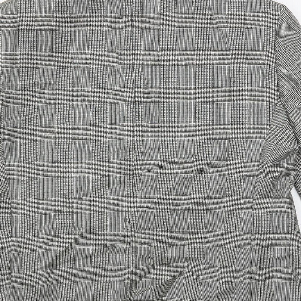 Marks & Spencer Mens Grey Plaid Wool Jacket Suit Jacket Size 40 Regular