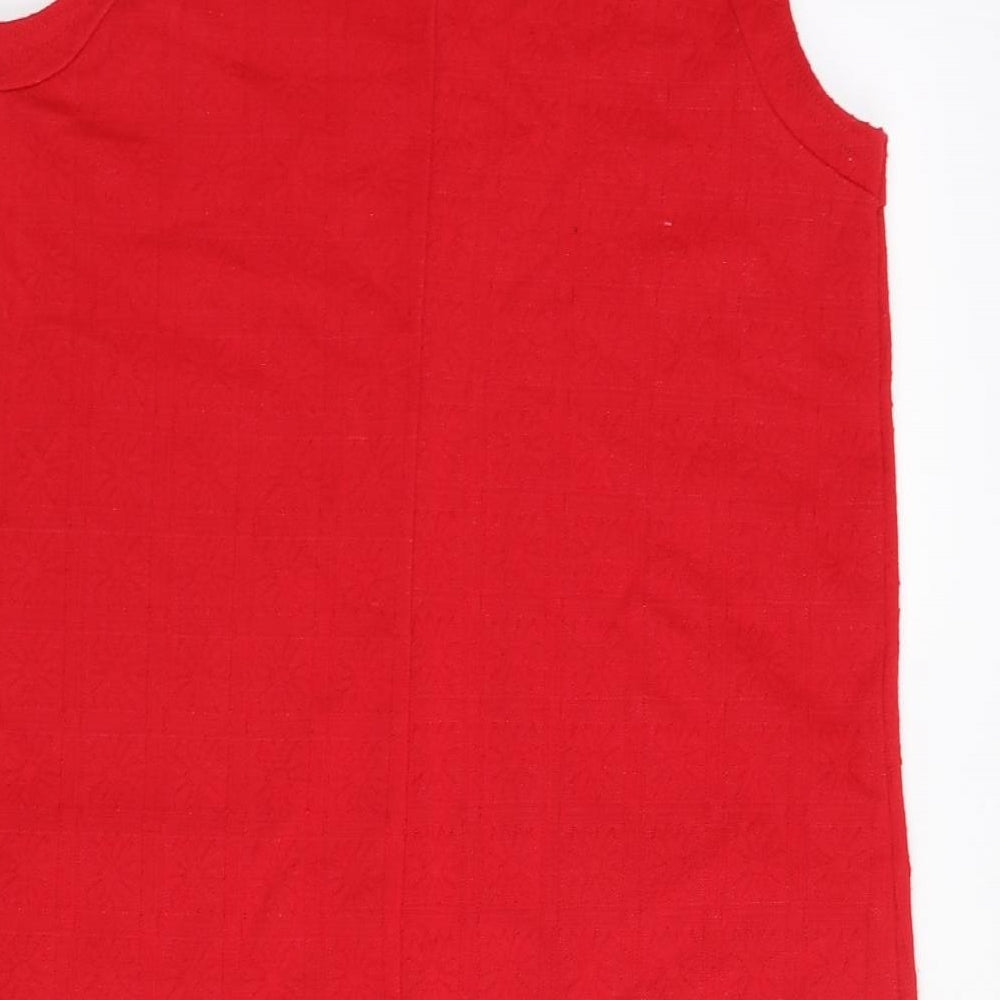 Cooperative Womens Red Acrylic Shift Size S Round Neck Pullover - Textured