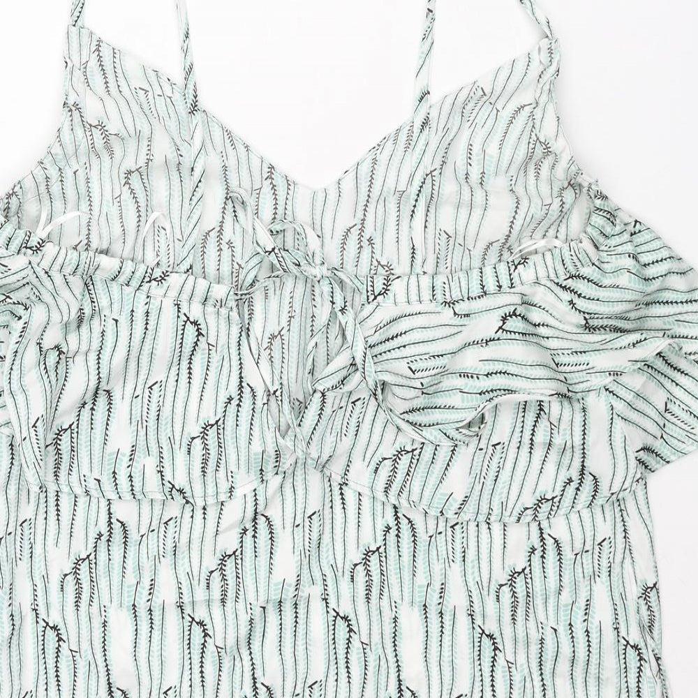 Topshop Womens Multicoloured Geometric Polyester Camisole Blouse Size 12 Sweetheart - Layered