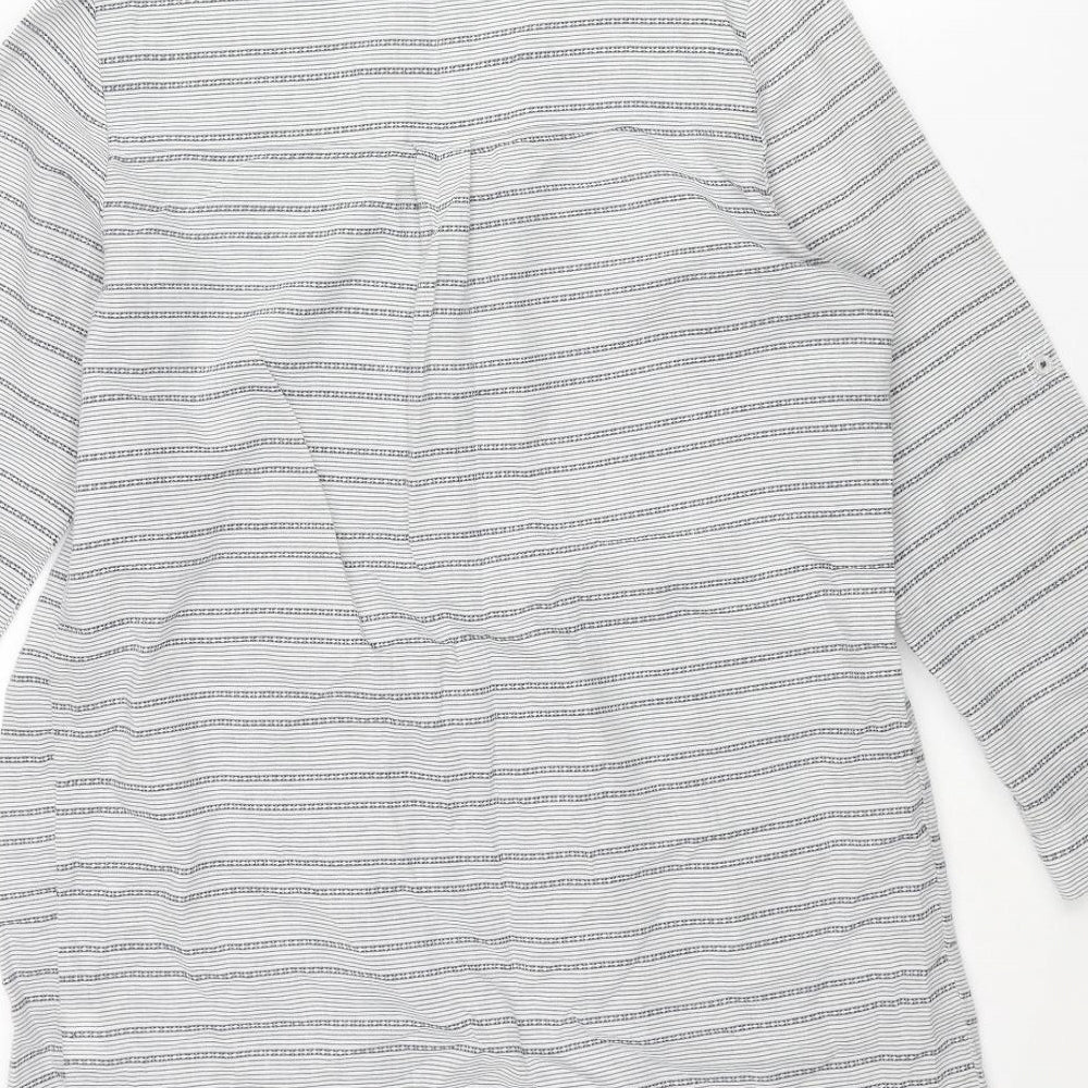 Debenhams Womens Blue Geometric Polyester Tunic Blouse Size 10 V-Neck