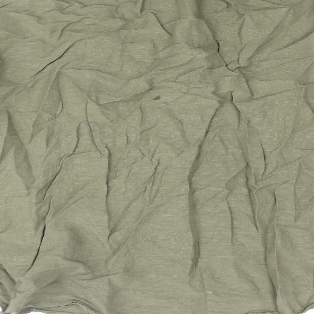 Zara Womens Green Polyester Basic Blouse Size L Henley
