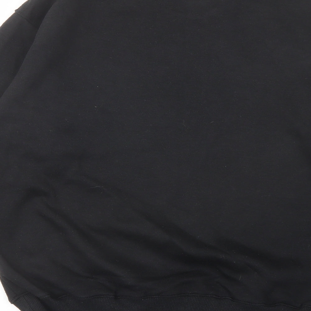 PRETTYLITTLETHING Mens Black Cotton Pullover Sweatshirt Size S