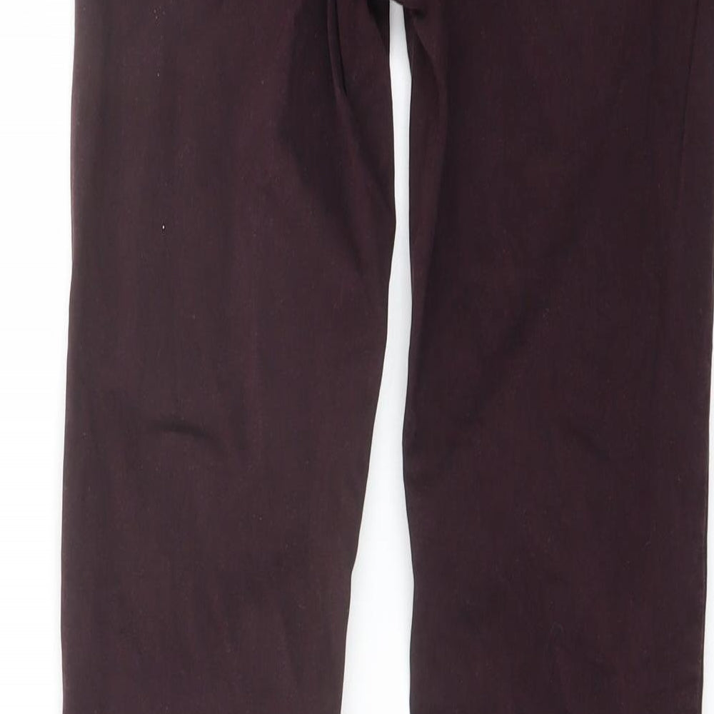 H&M Womens Purple Cotton Straight Jeans Size 8 L29 in Regular Button
