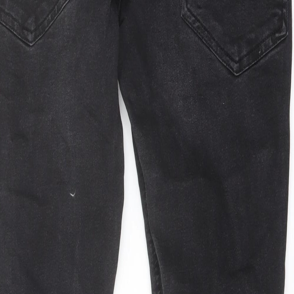 RESERVED Mens Black Cotton Straight Jeans Size 30 in L30 in Regular Button