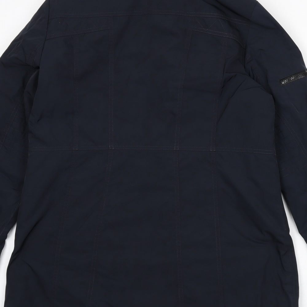 Gil Bret Womens Blue Rain Coat Coat Size 12 Zip