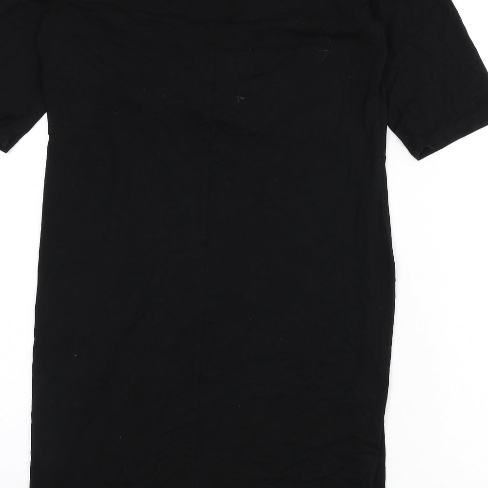 H&M Womens Black Viscose Sheath Size M V-Neck Pullover - Knot Front