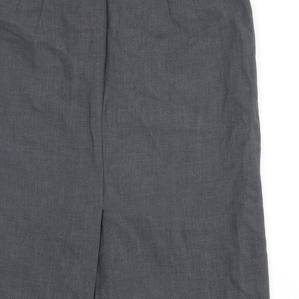 St Michael Womens Grey Polyester Straight & Pencil Skirt Size 18 Zip - Slit