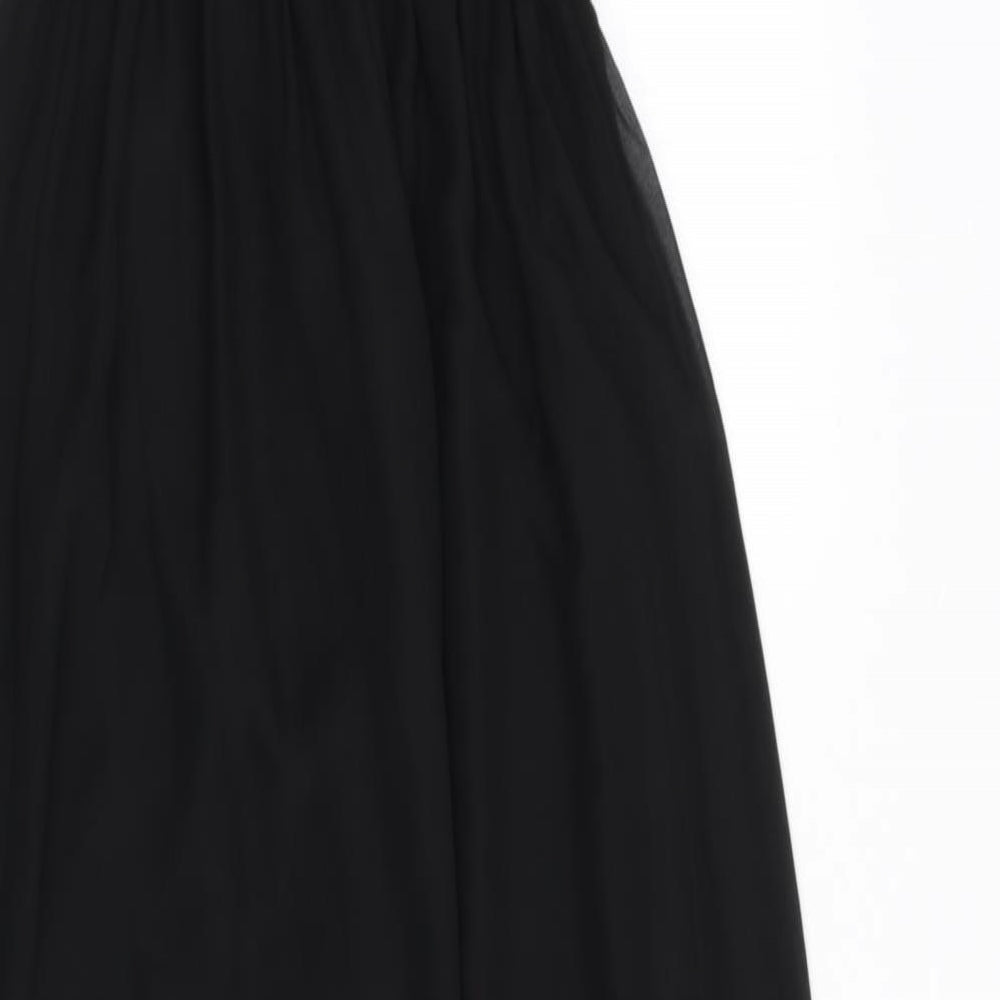 Little Mistress Womens Black Polyester Maxi Size 8 Scoop Neck Pullover - Sequins, Lace Detail