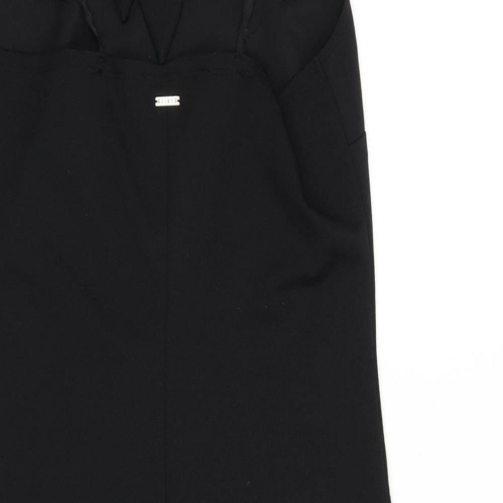 Mohito Womens Black Polyester Bodycon Size 10 Mock Neck Tie - Lace Detail