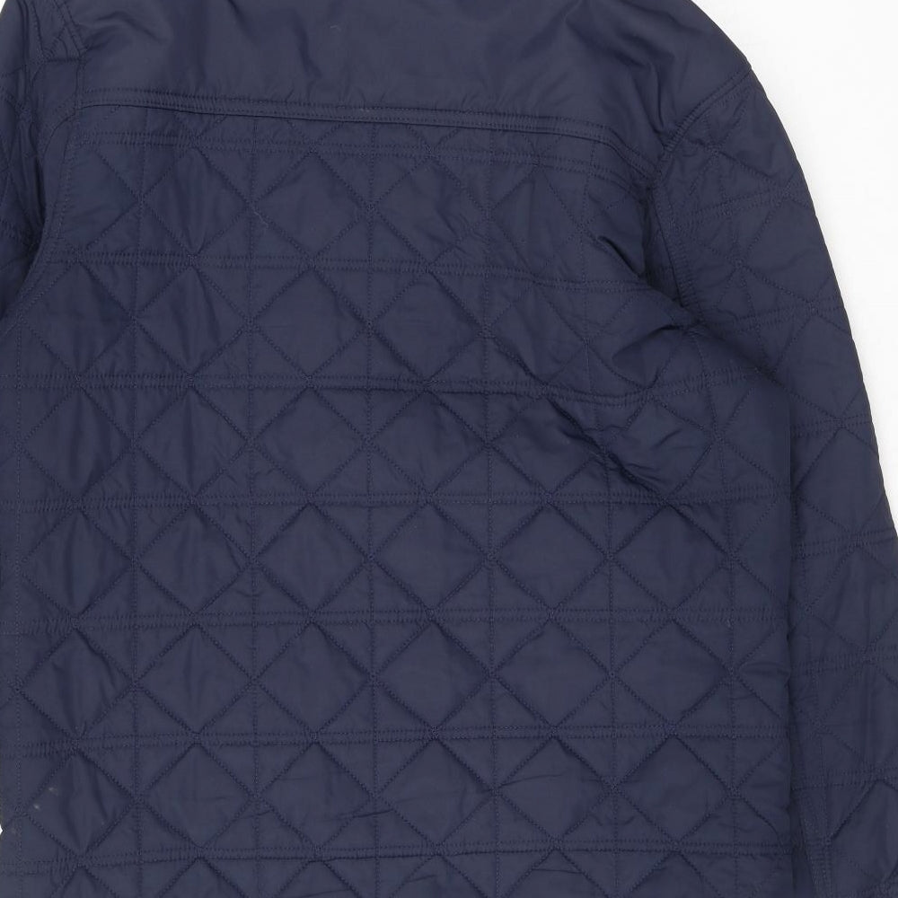 Marks & Spencer Womens Blue Quilted Jacket Size S Zip
