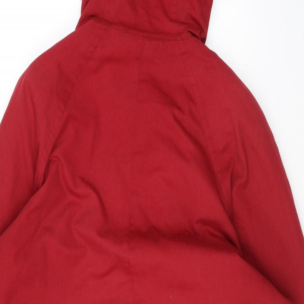 Telemac Womens Red Rain Coat Coat Size 14 Zip