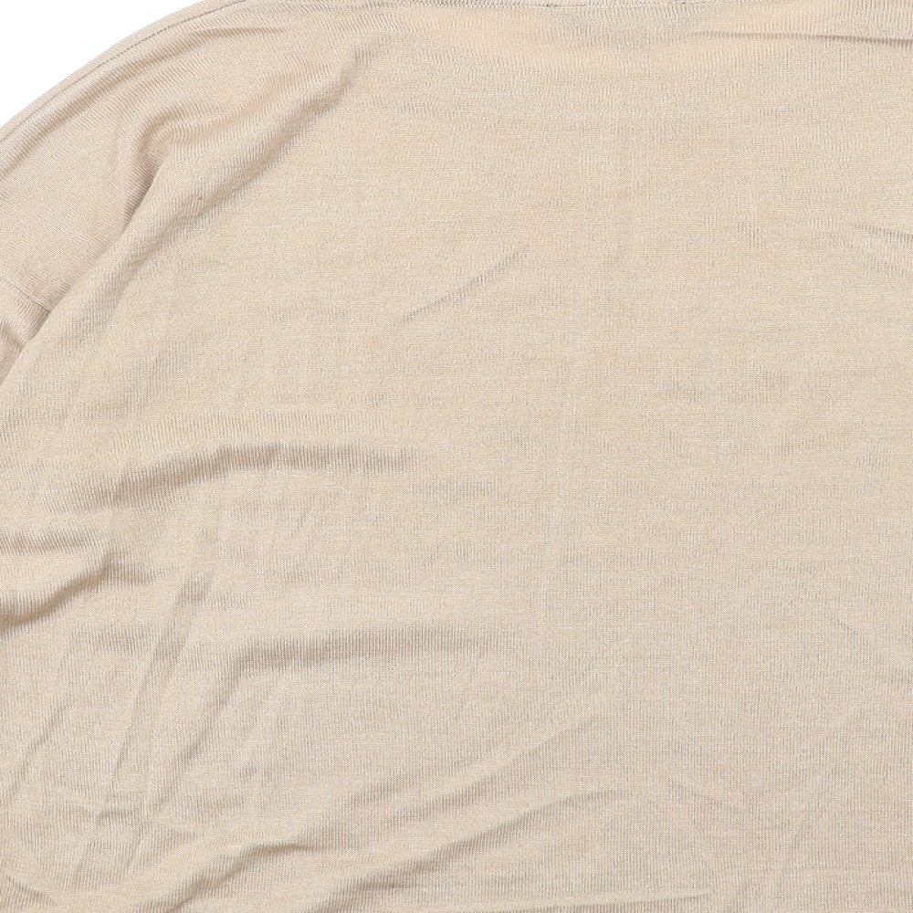 Dorothy Perkins Womens Beige Round Neck Viscose Pullover Jumper Size 10
