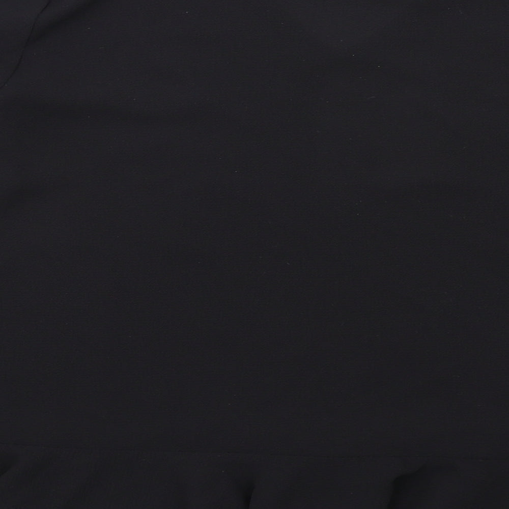 Little Mistress Womens Black Polyester Basic Blouse Size 10 V-Neck