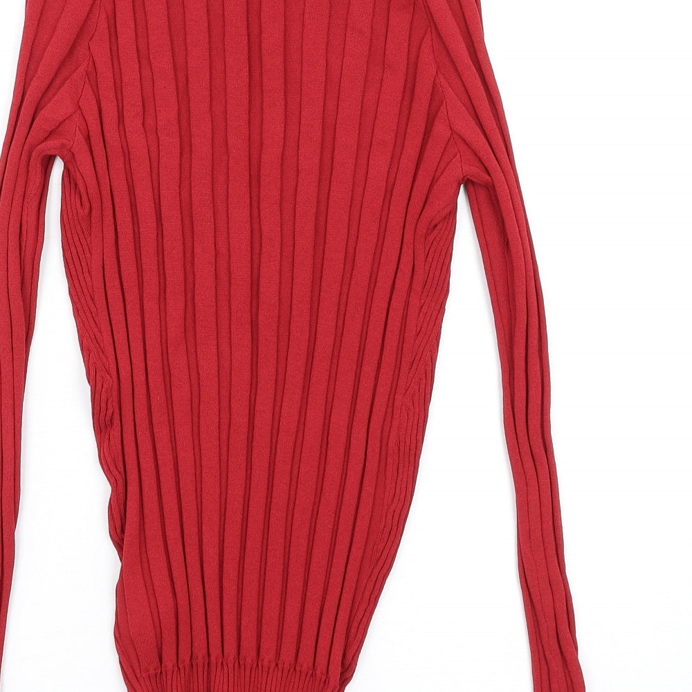 NEXT Womens Red Crew Neck Viscose Pullover Jumper Size M
