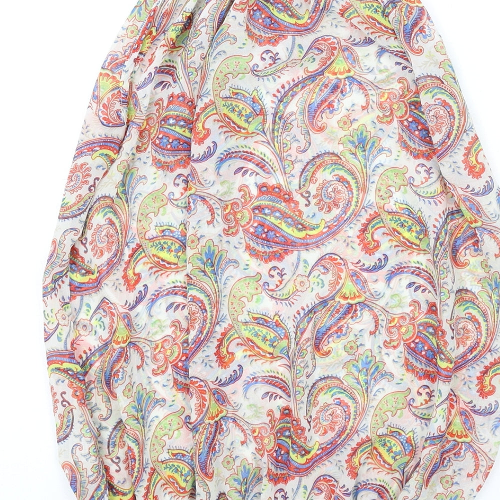 Select Womens Multicoloured Paisley Polyester Camisole Tank Size 12 Mock Neck