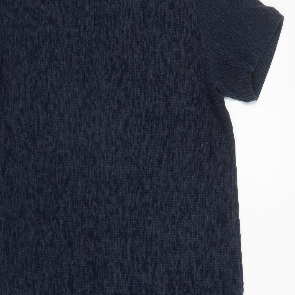 Marks & Spencer Womens Blue Polyester A-Line Size 16 Mock Neck Pullover
