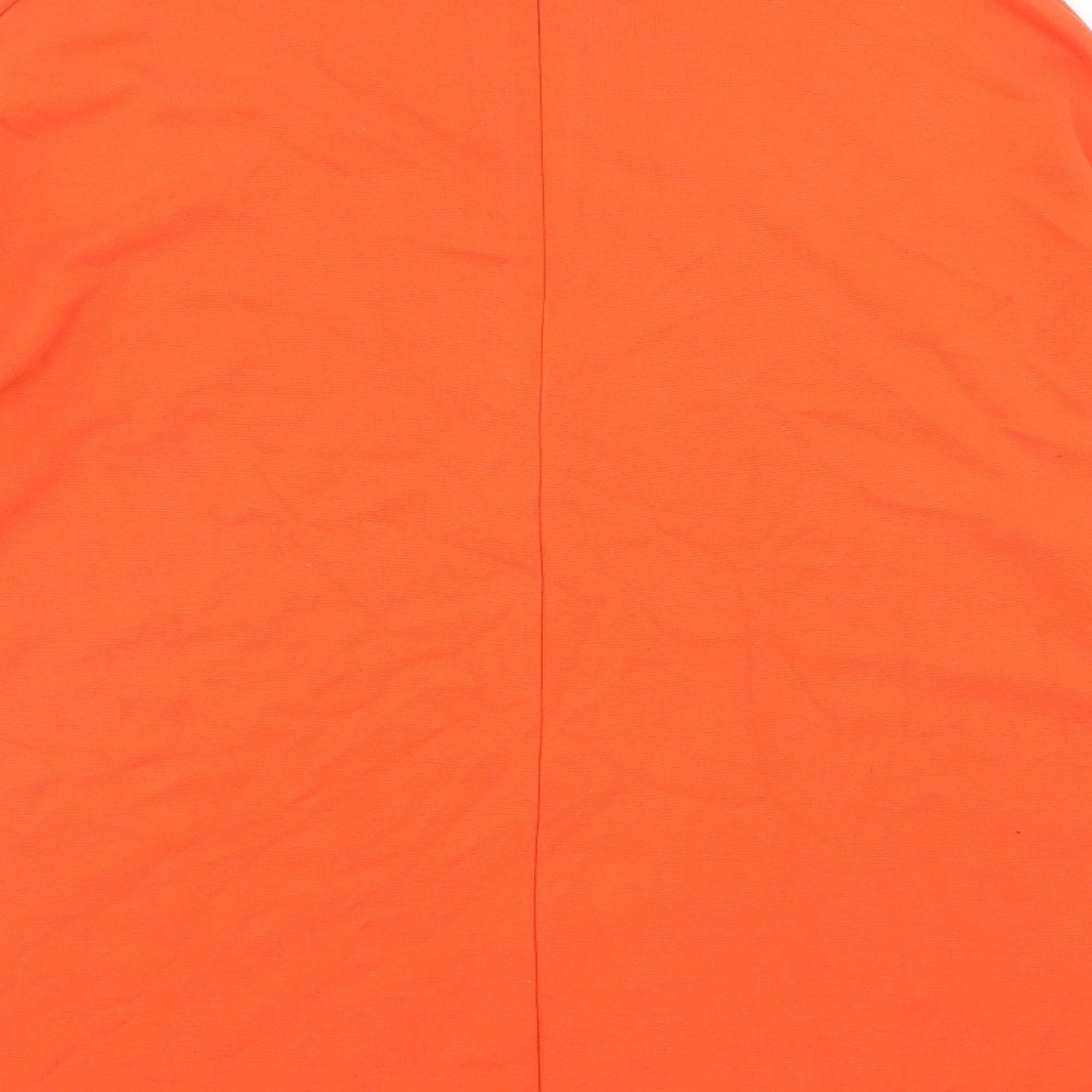 Weekday Womens Orange Viscose Basic Blouse Size S Mock Neck