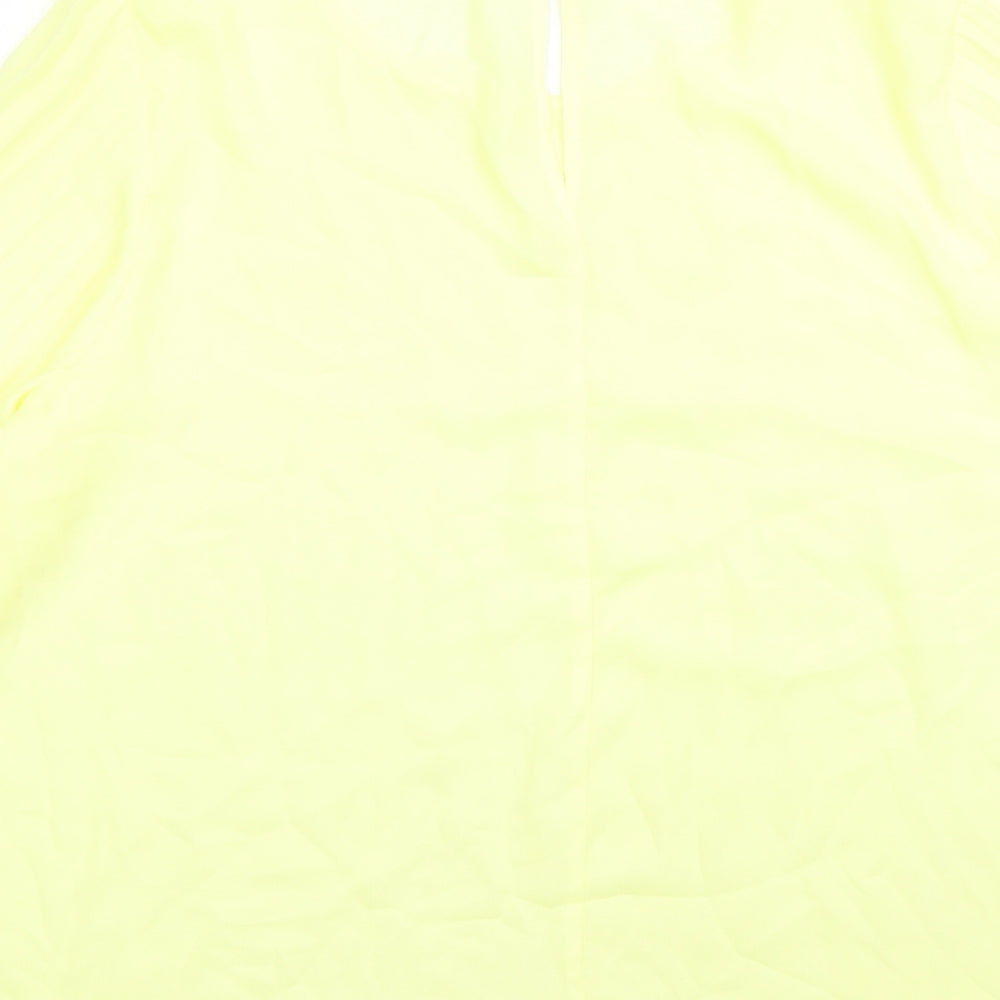 River Island Womens Yellow Polyester Basic Blouse Size 18 Round Neck