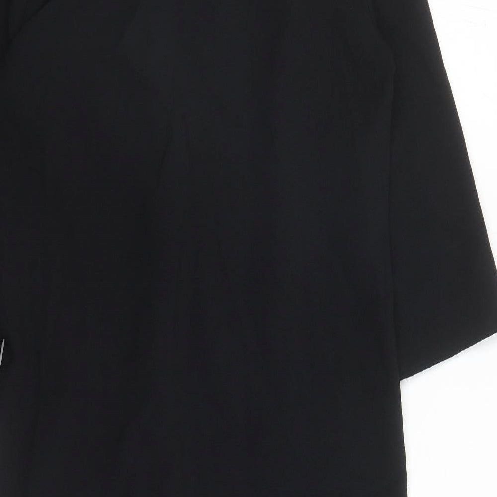 Marks & Spencer Womens Black Polyester A-Line Size 12 V-Neck Pullover