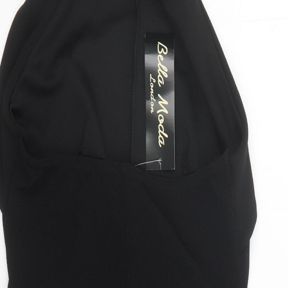 Bella London Womens Black Polyester Bodycon Size 10 Halter Pullover
