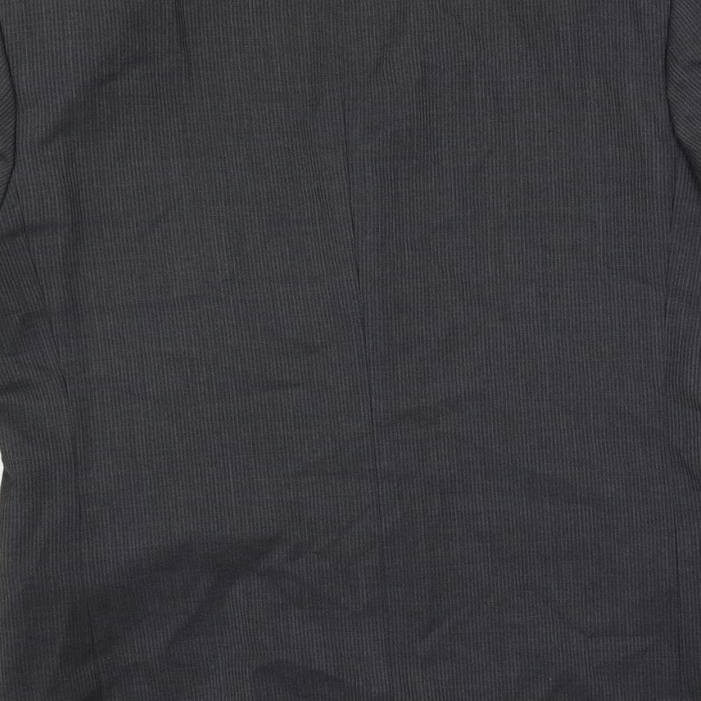 REMUS Mens Grey Striped Polyester Jacket Suit Jacket Size 40 Regular