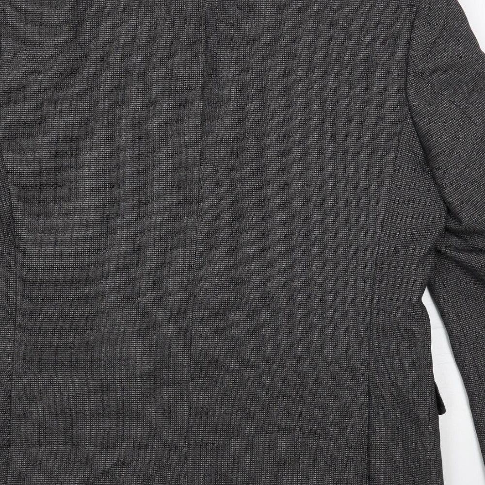 Karl Jackson Mens Grey Polyester Jacket Suit Jacket Size 40 Regular