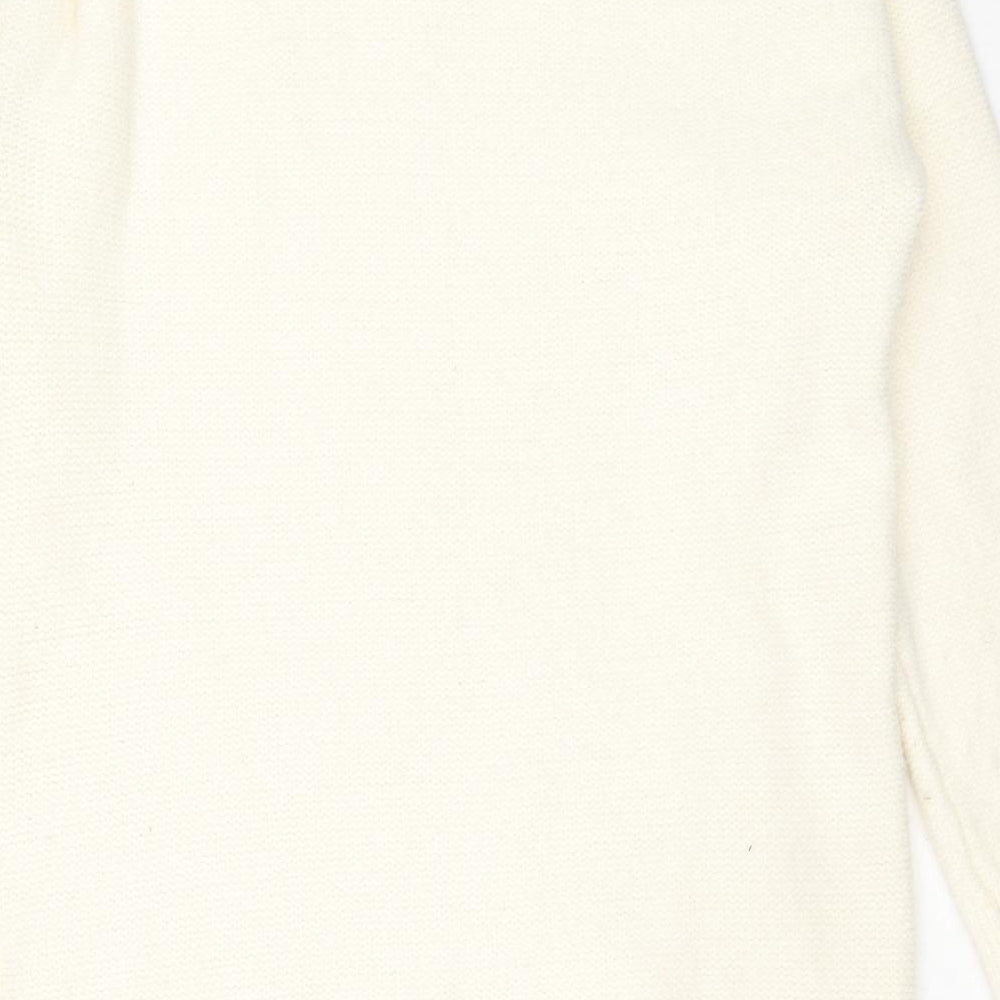 Studio Womens White Round Neck Acrylic Tunic Jumper Size 8 - Size 8-10