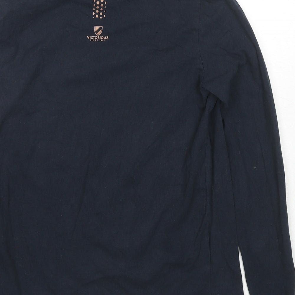 Slazenger Womens Blue Cotton Basic T-Shirt Size 10 High Neck