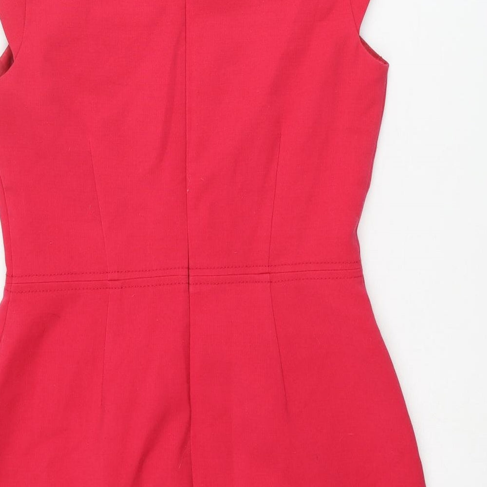 Warehouse Womens Pink Polyester A-Line Size 12 Round Neck Zip