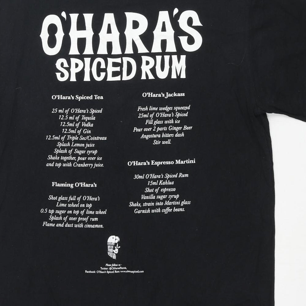 Gildan Mens Black Cotton T-Shirt Size L Crew Neck - O'Hara's Spiced Rum Cocktail Recipe