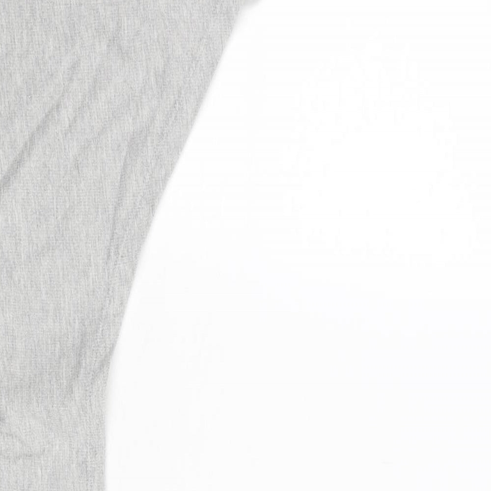 New Look Womens Grey Cotton Pullover Sweatshirt Size S Pullover - Cropped