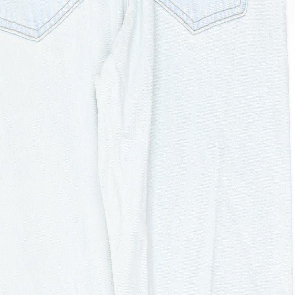 RESERVED Mens Blue Cotton Straight Jeans Size 32 in L28 in Regular Zip - Pockets