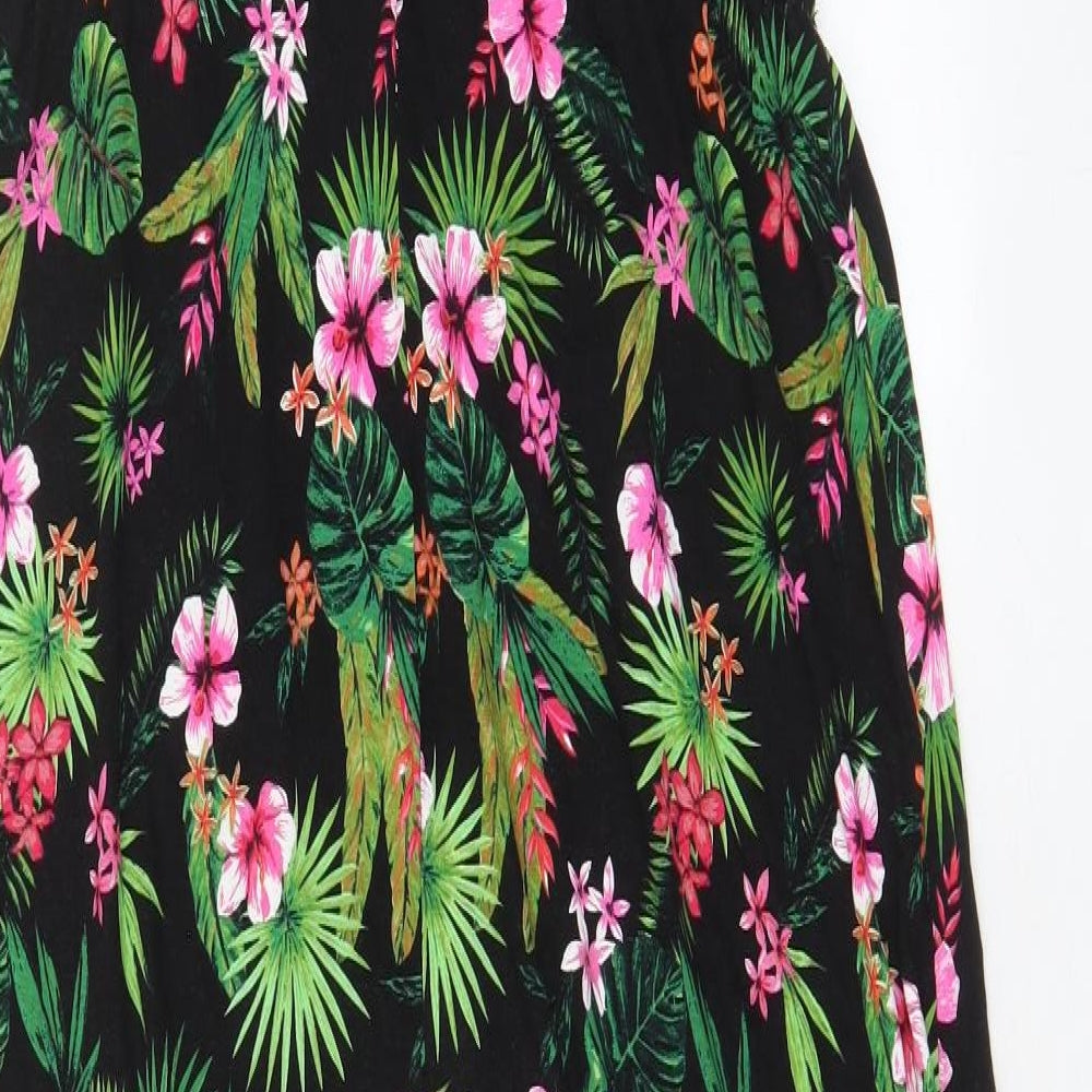 Very Womens Multicoloured Floral Viscose A-Line Size 14 Scoop Neck Pullover - Frill