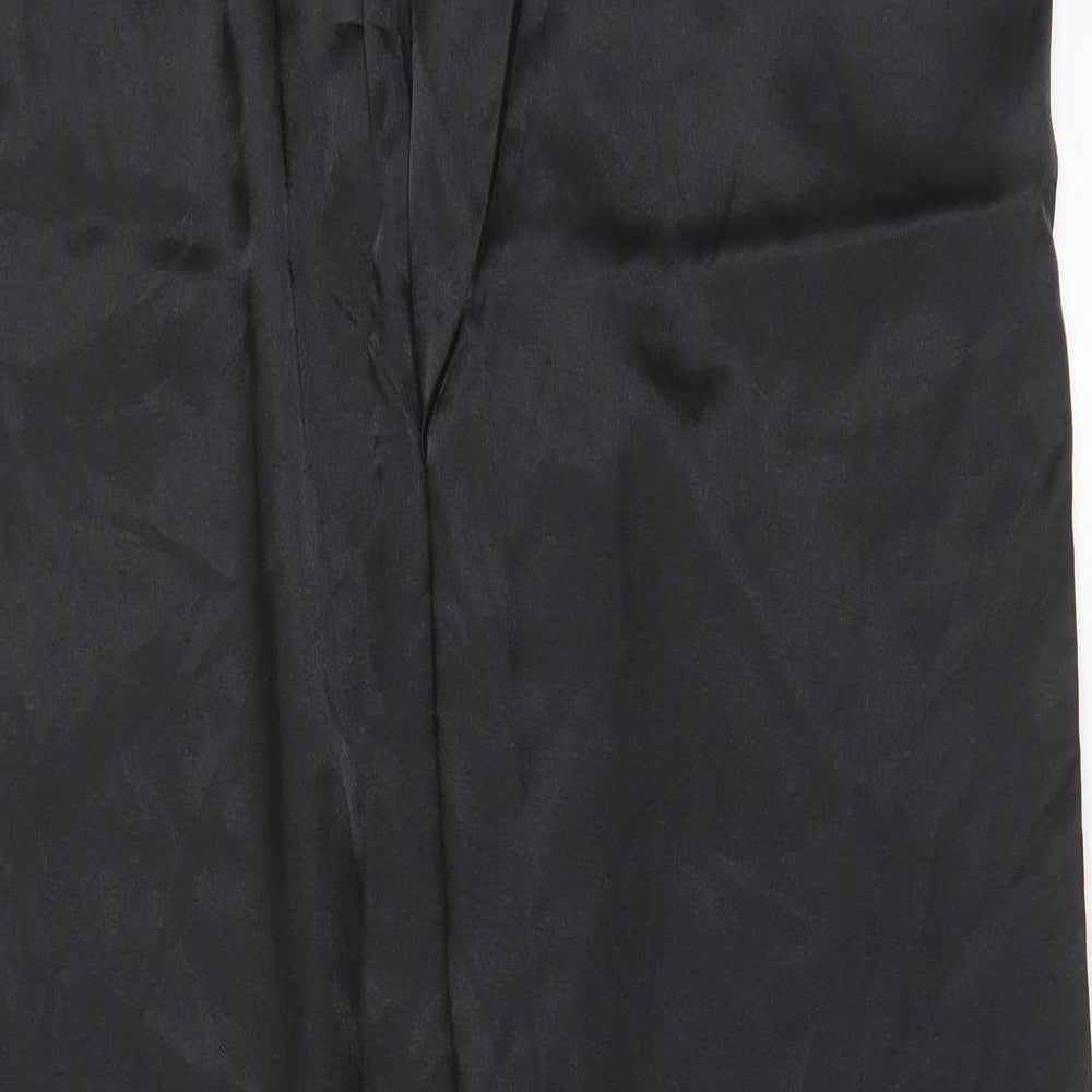 ASOS Womens Black Polyester Trousers Size L L30 in Regular Drawstring - Elasticated Waist