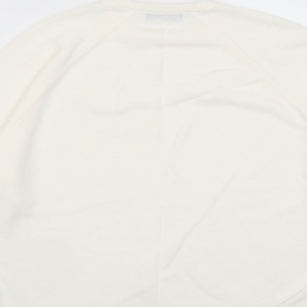 Berkertex Womens Ivory Crew Neck Acrylic Pullover Jumper Size 14